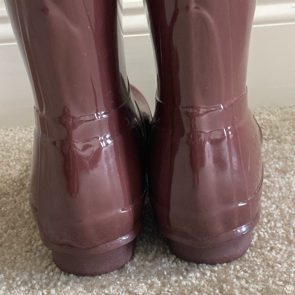 Hunter Original Tall Boot Back Buckle Gloss Umber Size 7 - Picture 4 of 5